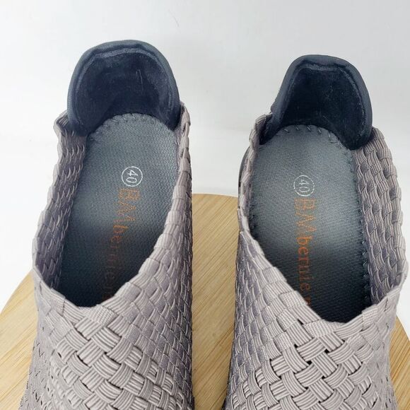 Bernie Mev Chesca Boots Womens 40 Grey Woven Ankle Bootie Woven Block Heel Shoe - Picture 5 of 10